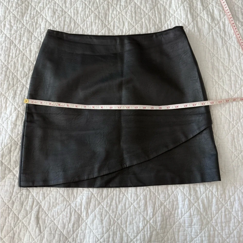 Club Monaco Faux Leather Black Mini Skirt